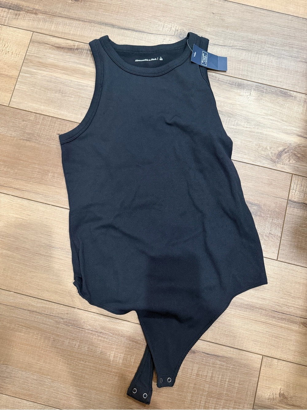 Abercrombie & Fitch Black Ribbed Sleeveless Bodysuit